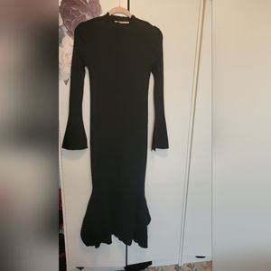 Long black sweater dress